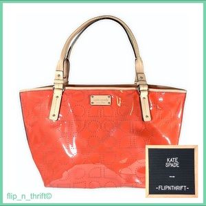 ♠️KATE SPADE Orange Geometric Patterned Bag